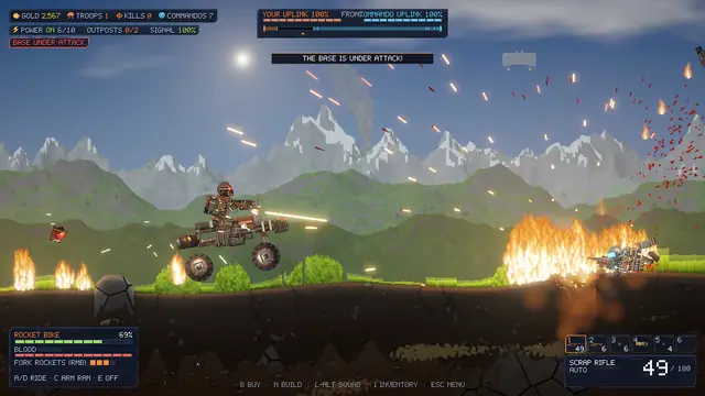 Raiders firing from rocket bikes