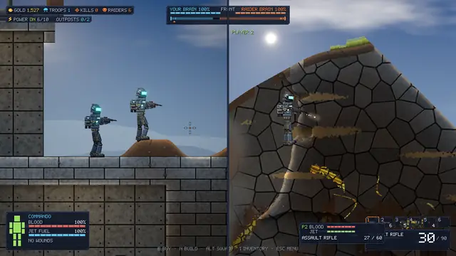 Two players in split screen