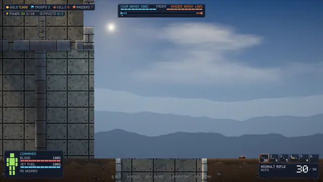 A walled fortress with a moat and drawbridge