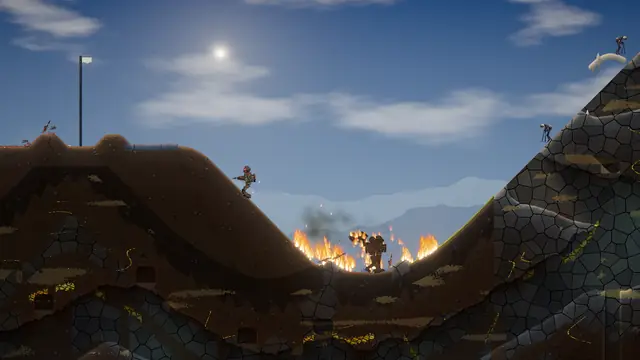 An Assault Buggy cresting a burning hill
