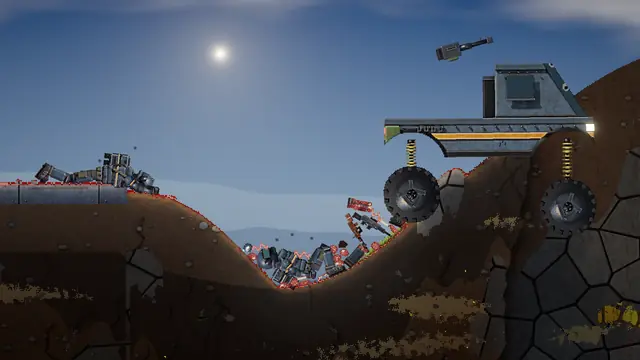A vehicle on a hillside