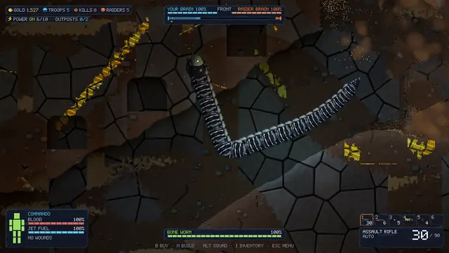 The Bone Worm bursting out of the ground