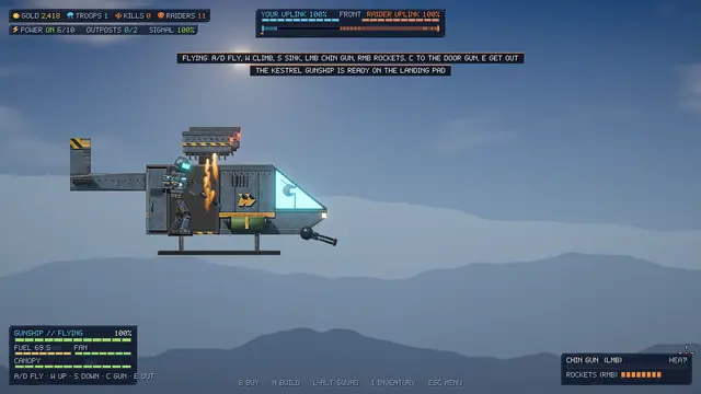 The Kestrel gunship lifting off